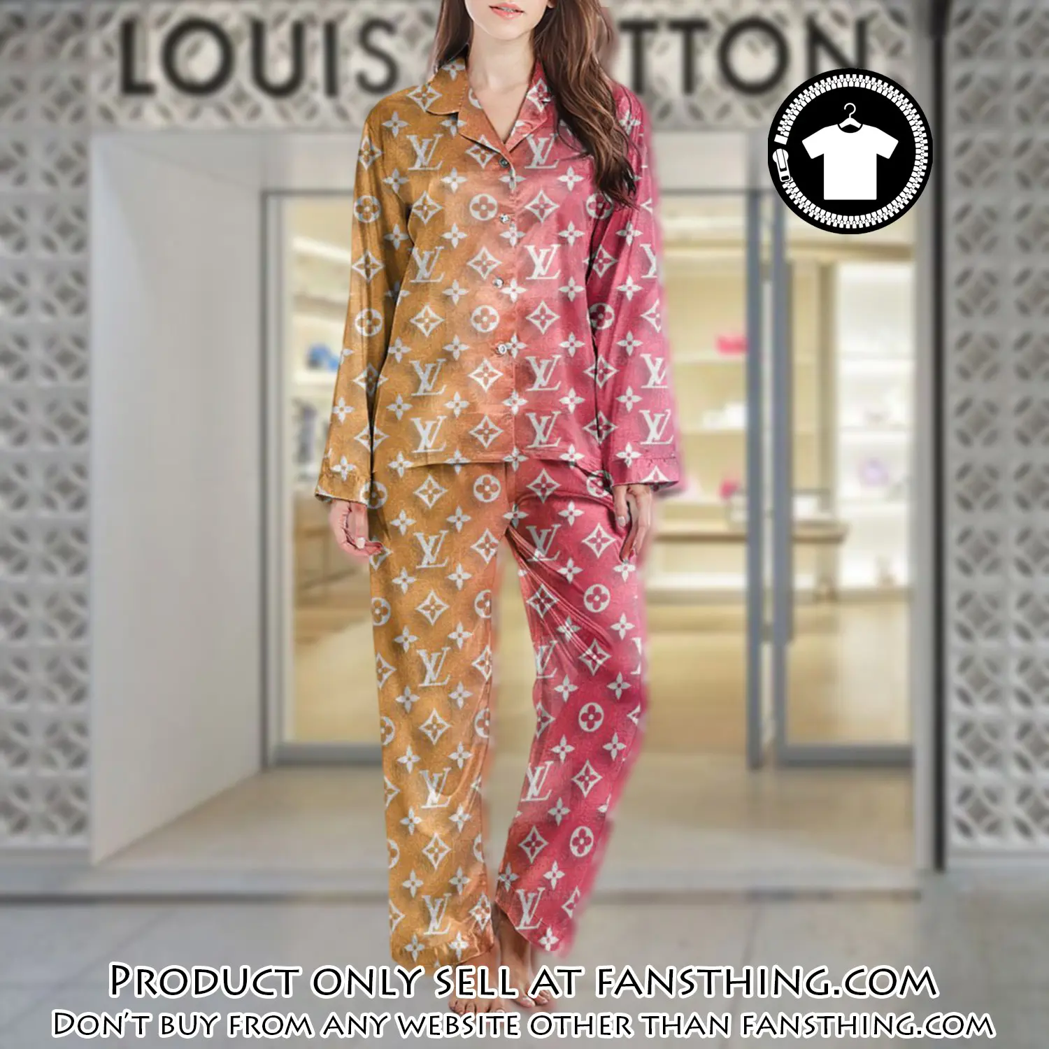 Lv monogram long satin pajama set pjs1009 fst0722711